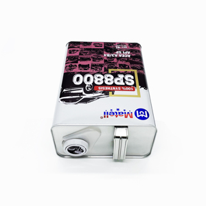 Boîtes en fer blanc rectangulaires personnalisées de 4 L pour l'emballage d'huile lubrifiante et d'huile moteur avec bouchon à pression - Product Image 6
