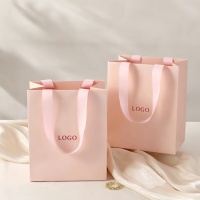 Sac cadeau en papier miniature de luxe avec poignée, impression de logo personnalisé pour collier, bague, accessoires pour cheveux, emballage cosmétique de boutique
