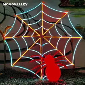 2024 yard productos fashion outdoor customers vintage props light home decor led spider web decorations halloween