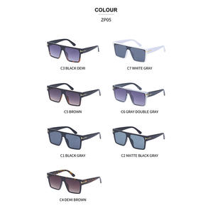 Lunettes de soleil Odyssey à monture carrée pour femmes, verres PC UV400, monture noire, couleur gris blanc porcelaine C7, lunettes de vue tendance - Product Image 2