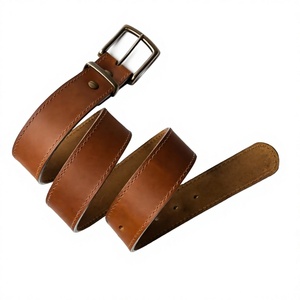 Ceinture pour homme en cuir de vachette style vintage avec boucle ardillon carrée en acier, largeur 3,8 cm, durable, légère, respirante, imperméable et écologique - Product Image 1