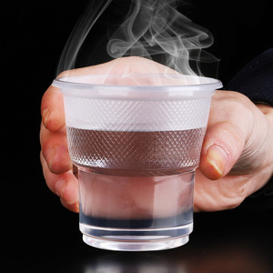 Vaso desechable de plástico para agua, material PP transparente de pared simple para fiestas y uso doméstico, 100 Uds., forma cilíndrica, estilo sencillo - Product Image 1