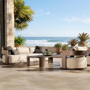 Conjunto de Sofás de Aluminio con Perfil Redondeado para Exteriores, Cojines Resistentes a la Intemperie, <span class=keywords><strong>Muebles</strong></span> para Todo Tipo de Clima para Patio o Playa - Product Image 1