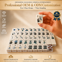 Tuiles de Mahjong Américaines en Acrylique Cristal de Luxe, Thème Échiquier, Taille Standard, Portables, OEM, Marque Privée, Vente en Gros