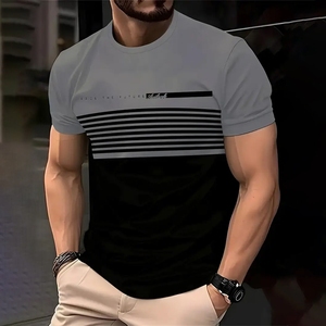 25 Mùa Hè Sọc In Thăng Hoa T Áo Sơ Mi Cho Nam Giới Của Casual T-Shirt Mặc Thoải Mái Tops Trên Một Hàng Ngày Cơ Sở Tùy Chỉnh Của Quần Áo - Product Image 2