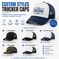 Gorra Trucker de Espuma Premium, Gorra de Malla Lisa para Impresión y Bordado Personalizados, Gorra Deportiva de Perfil Alto para Exteriores