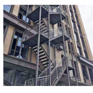 Escaleras de tres niveles de acero para exteriores con plataforma de escaleras de metal - Product Image 4