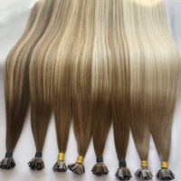 Extensions de cheveux humains à kératine italienne doublement étirées, vierges, alignées sur les cuticules, à pointe en K, à pointe plate et à pointe en U, modèle 2025, les plus vendues