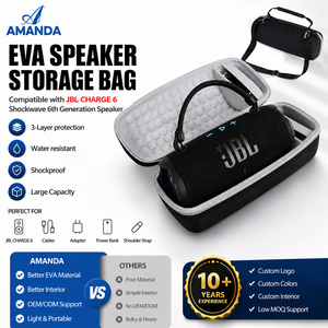 Estuche de transporte inalámbrico <span class=keywords><strong>Amanda</strong></span>, a prueba de polvo, personalizado, impermeable, grande, negro, Xtreme <span class=keywords><strong>3</strong></span>, de EVA con cremallera para cubierta de altavoz - Product Image 2