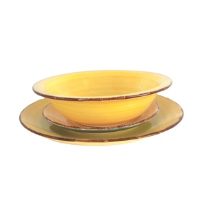 <span class=keywords><strong>Vaisselle</strong></span> <span class=keywords><strong>jaune</strong></span> 18 pièces Service de table pour l'Italie Chine nordique Céramique de luxe Assiette royale rustique Vente en gros <span class=keywords><strong>Vaisselle</strong></span> en porcelaine - Product Image 2