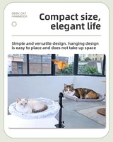 Hamac pour chat à fixer sur le bureau, lit en peluche pour chat sous la table, sans perçage, amovible, lavable, peu encombrant, perchoir pour chat, fournitures pour animaux de compagnie, vente en gros
