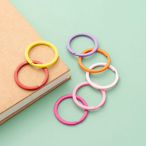 PD433-448 đầy màu sắc 30 mét sắt sơn vòng tròn phẳng Keychain kim loại Keyring cho DIY trang sức phụ kiện - Product Image 6