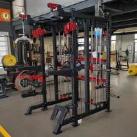 Cable comercial Crossover Trainer Squat Rack Power Station con pila de peso de acero 2,2 m Barbell Bar Multi 3D Smith Machine