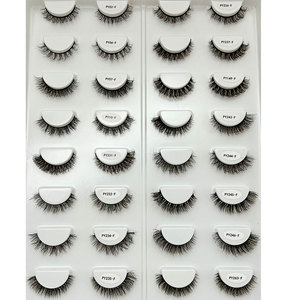 Cils personnalisés avec logo, série P <span class=keywords><strong>PY</strong></span>, courbure 15 mm, cils faux volumineux, cils courts et moelleux, cils synthétiques en bande complète - Product Image 3