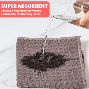 Serviettes de barista en microfibre à motif gaufré pour bar à café, chiffons de nettoyage lavables, séchage rapide, serviettes de cuisine réutilisables pour la vaisselle - Product Image 3