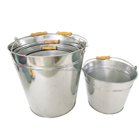 Seau galvanisé en métal Seau à fleurs pour jardin Seau en zinc avec poignée en métal