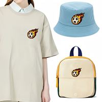 Patchs brodés personnalisés et durables à motif flamme, autocollants thermocollants pour le football, le basketball, le baseball, le volleyball, le rugby