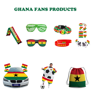Flagnshow vente en gros vente chaude Ghana produits de fans de football logo personnalisé drapeaux casquette lunettes de soleil masque pour les fans de football de football - Product Image 2