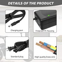 Chargeur 54,6 V 2 A pour batterie lithium 48 V, compatible avec chargeur de batterie, équipé de 4 têtes de sortie