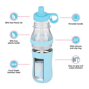 Botella de Agua de Acero Inoxidable de Doble Pared y Plástico PP, Diseño Único en Forma de Calabaza, Agarre Cómodo - Product Image 4