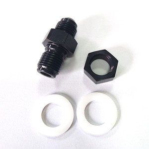 Raccord de traversée pour cellule à combustible en aluminium anodisé noir 6061‑T6 AN6 AN8 AN10 AN12 avec écrou et rondelles d'étanchéité en téflon - Product Image 4