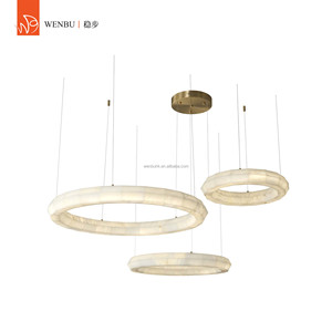 Lustre en albâtre espagnol pour hôtel, villa, salon, escalier, salle de séjour - Product Image 1