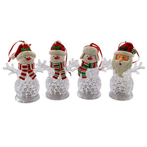하이 퀄리티 크리스마스 Led 조명 크리스탈 산타/눈사람 크리스마스 장식 매달려 모자와 귀여운 눈사람 홈 축제 장식 - Product Image 4