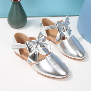 Custom Logo Children's <b>Flat</b> Sandals Ancient Style Soft Sole <b>Pointed</b> <b>Toe</b> Bowknot Shoes for Little Girls Princess Dress Shoes - Product Image 5