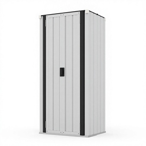 خزانة تخزين خارجية طويلة U-MAX مع 3 أرفف قابلة للتعديل، مقاومة للعوامل الجوية، هيكل من الفولاذ السبائكي، قابلة للقفل، للمرآب والشرفة، باللون الأبيض (ارتفاع 178 سم) - Product Image 1