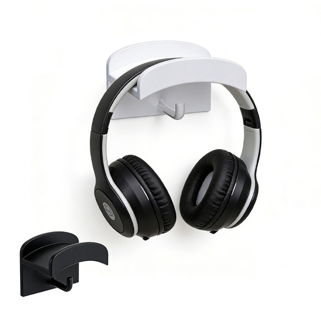 Punch-Free Plastic Computer Headset Hook with Double Hook Design Modern Simplicity Bluetooth Storage Multi-Purpose Wall Mount