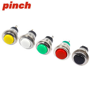 Interruptor de botón pulsador redondo de 12 mm 1NO con reinicio automático, de aleación de zinc IP40 para uso en timbre de puerta - Product Image 4