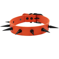 Nouveau design collier ras-du-cou gothique en cuir PU avec pointes métalliques, collier ras-du-cou punk sexy pour femme