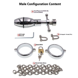 Conjunto de Juguetes Sexuales para Hombres y Mujeres, Brazalete Metálico Divertido para <span class=keywords><strong>Mujer</strong></span> con Abertura y Tapón Anal Combinado, No Resistente al Agua - Product Image 5