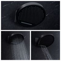 Ensemble de douche thermostatique encastré avec affichage numérique, pommeau de douche cascade mural intégré, design moderne pour salle de bain