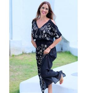 Fabricant et vente en gros de vêtements pour femmes, tissage en rayonne, Kaftan de station de broderie - Product Image 2