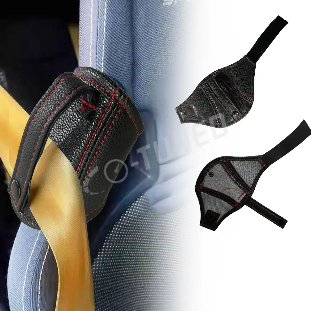 Car Racing Style Bucket Stitch Asiento Cubierta lateral Cinturón Protector Cuero genuino para decoración de interiores Accesorios para automóviles