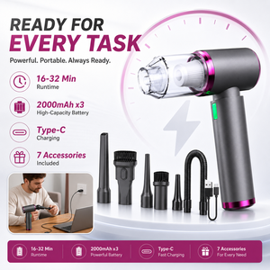 20KPa 100W Brushless Cordless Handheld Vacuum Cleaner 4 in 1 Portable Car Vacuum Air Duster Inflator Vacuum <b>Pump</b> 3 Speed OEM ODM - Product Image 5