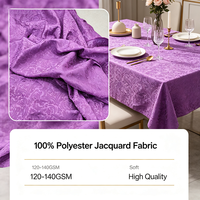 Tissu jacquard 100 % polyester de qualité supérieure pour la décoration intérieure, résistant aux plis, lavable, pour nappes de mariage, d'hôtel et de banquet.