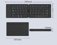 Keyboard Mini Lipat Isi Ulang Nirkabel Bahan ABS untuk Ponsel, Tablet, Laptop, dan Desktop