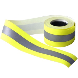 Bande de signalisation haute visibilité jaune fluo ignifuge en tissu à haute réflexion pour gilets et vestes de sécurité, type à coudre - Product Image 5