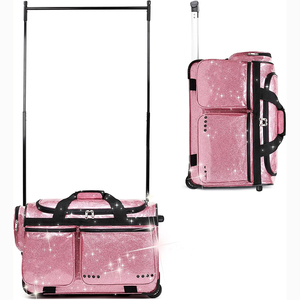 Free Sample Custom Large Size 26 Inches <b>Travel</b> Duffel <b>Bag</b> with <b>Garment</b> Rack and Wheels Closure for Women to Hang Dance Clothes - Product Image 1