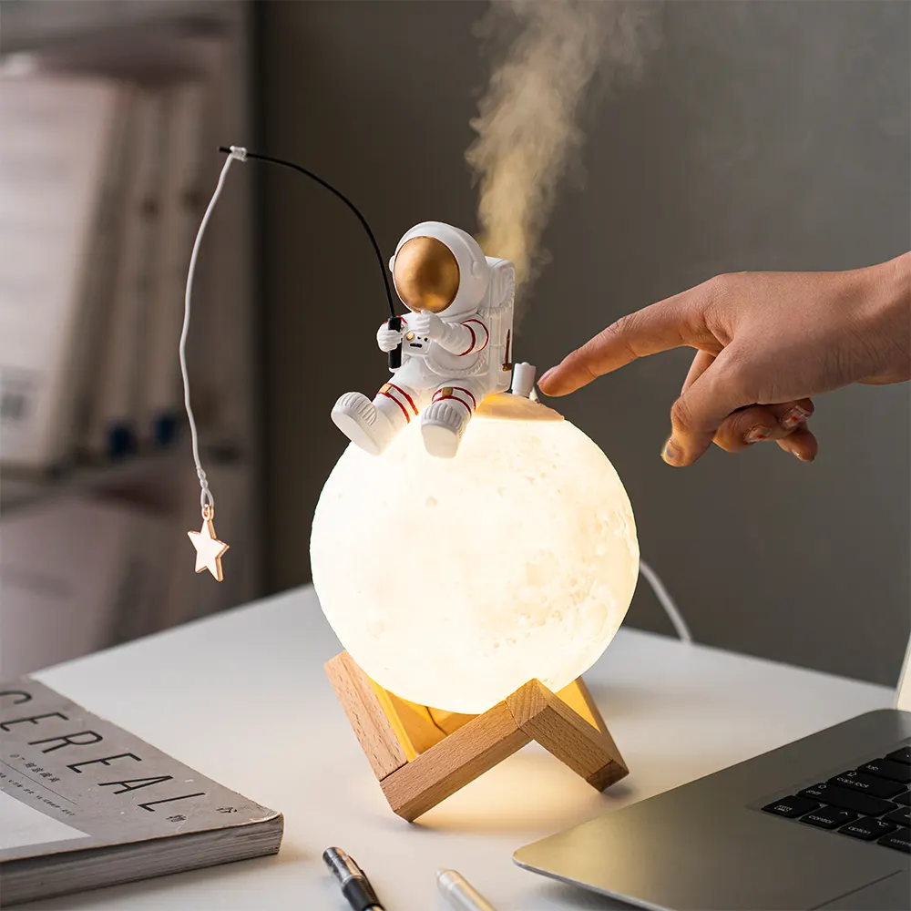 Ornamentos nórdicos para decoração de casa, umidificador de resina moderna para escritório e sala de estar, com estrelas e astronautas