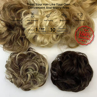 Extensions de cheveux bouclés sans nœuds ni perte de cheveux, mèches, chignons, chouchous désordonnés en cheveux humains, vente en gros
