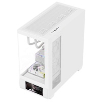 Boîtier PC de jeu en aluminium Micro ATX Ruix White HALO-X Pro avec écran LCD et refroidissement liquide 240/360 Screen Cube