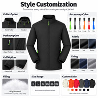 Veste matelassée à col montant pour homme, marque privée, en coton, légère, technique, thermique, logo personnalisé, OEM, tailles M-4XL