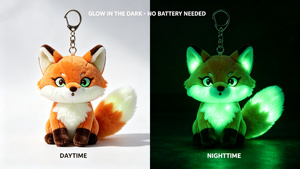 Porte-clés en peluche mini renard lumineux, pendentif de nuit brillant, porte-clés en peluche mignon personnalisé pour la décoration de sac et les cadeaux de fêtes - Product Image 6