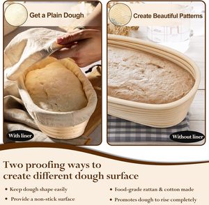 Cestas de fermentación de pan de mimbre natural ecológicas al por mayor, cuencos para fermentación de masa de 15x8x5cm, aptos para horno, profesionales - Product Image 3