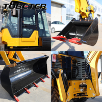 Mini-chargeuse-pelleteuse compacte de 1000 kg de charge utile, 37 kW diesel, certifiée CE ISO EAC, machine de construction agricole, tracteur-chargeuse-pelleteuse