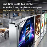 Stand d'exposition modulaire en aluminium avec caisson lumineux en PVC de 120 mm, écran LED pour salon professionnel et événement commercial