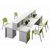 Poste de travail modulaire moderne sur mesure pour personnel de bureau, 2/4/6/8 places, structure en tube d'acier 50x50mm, épaisseur de paroi 1,5mm, taille sur mesure, haute qualité